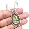 Pendentif Argent Péridot Labradorite Pierre Gemme Bijoux Argent Sterling 2.5" Feu