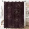 Luxury Printed Shower Curtains Waterproof Fabric, Modern Boho Floral Design for Bathroom Decor Dark Rose Gold 72 x 84