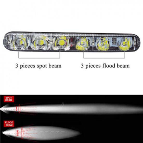 2X 6 LED Super White High Power Car DRL Daytime Running Light Fog Lamp Universal