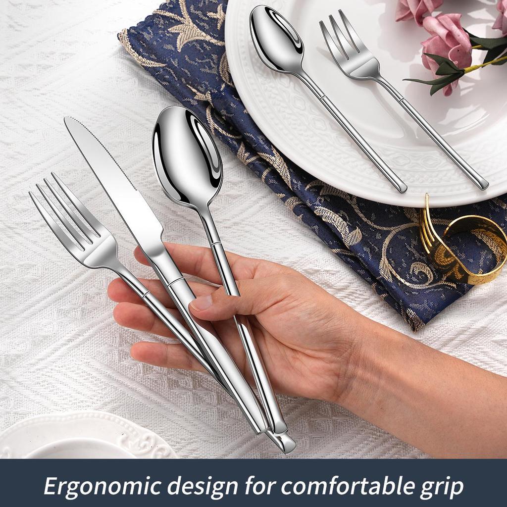 New Stainless Steel Cutlery Set: Knife, Fork, Spoon for Restaurant and Hotel Dining