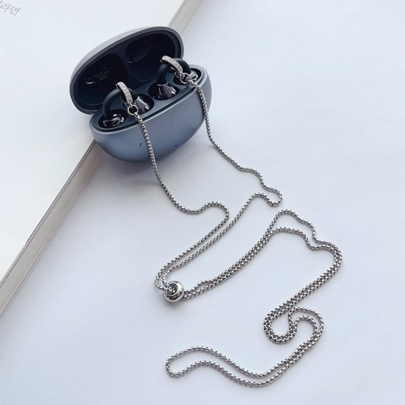 Sichere Anti-Verlust-Kette für kabellose Ohrhörer Edelstahl-Sicherheitsband mit Zirkonia-Verschlüssen Ohrhörer-Halskette