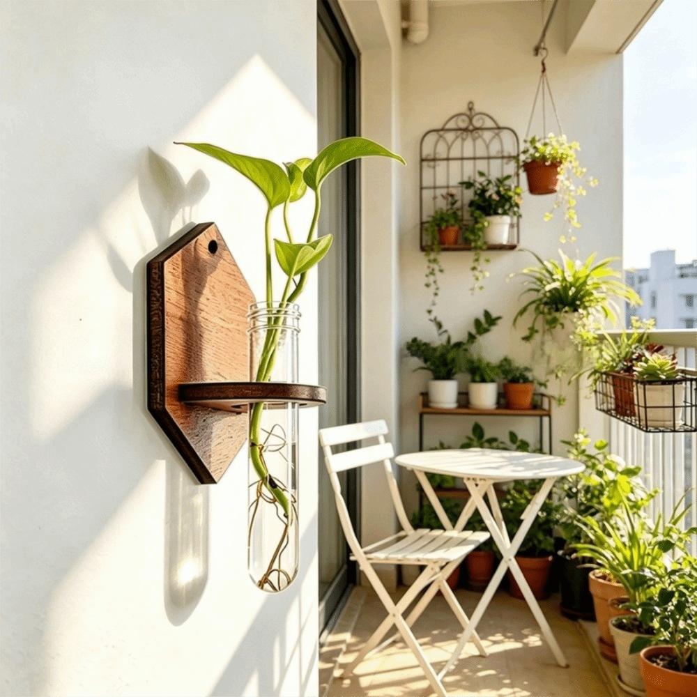 Home Ornaments Hydroponic Planter Shelf Vase Planter Holder Wall Mounted Planter  Living Room