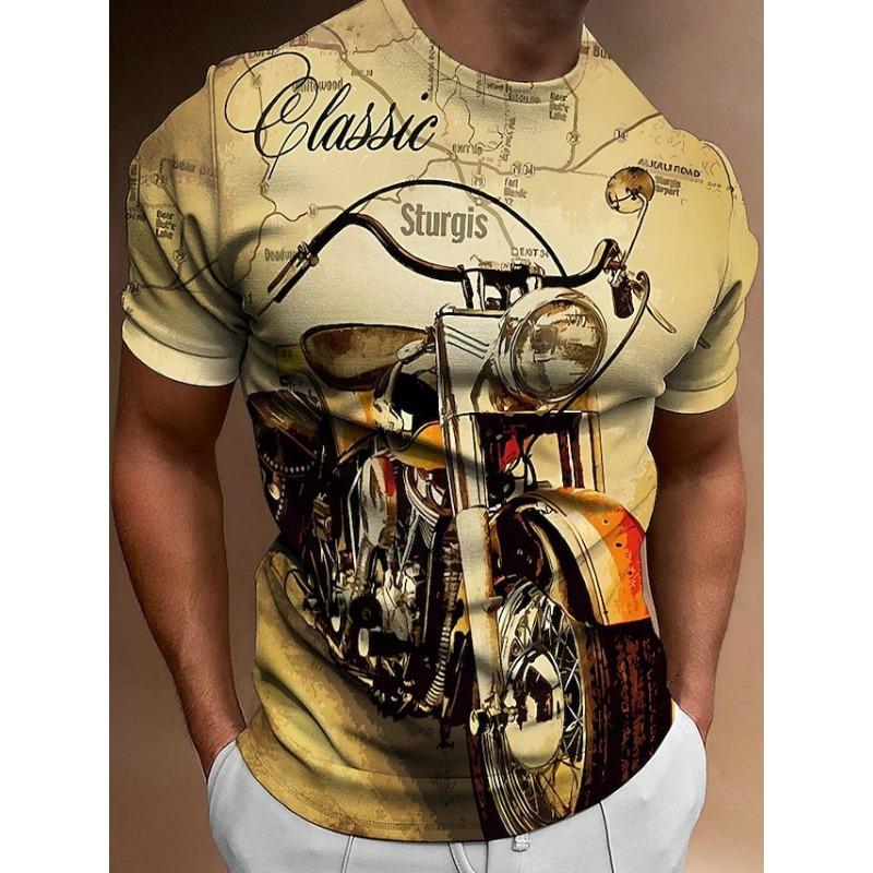 KMY SUPER NO.2 Zomer Ronde Hals 3D Motorprint Top Modieuze Casual Korte Mouw Heren T-shirts 4XL