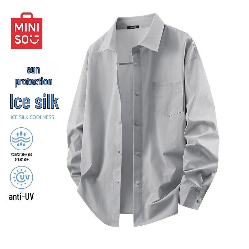 MINISO Men's Ice Silk UPF50+ Sun Protection Long-Sleeve Shirt