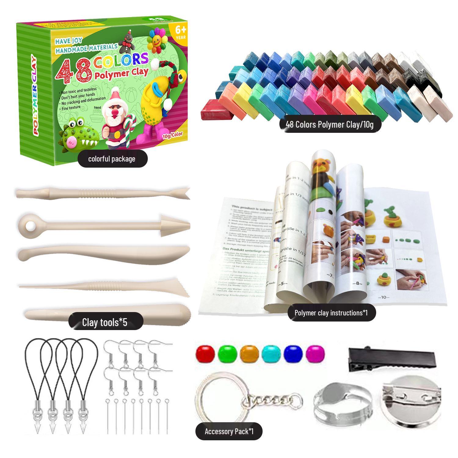 

Набор из 82 цветов полимерной глины и инструментов для DIY моделирования и рукоделия