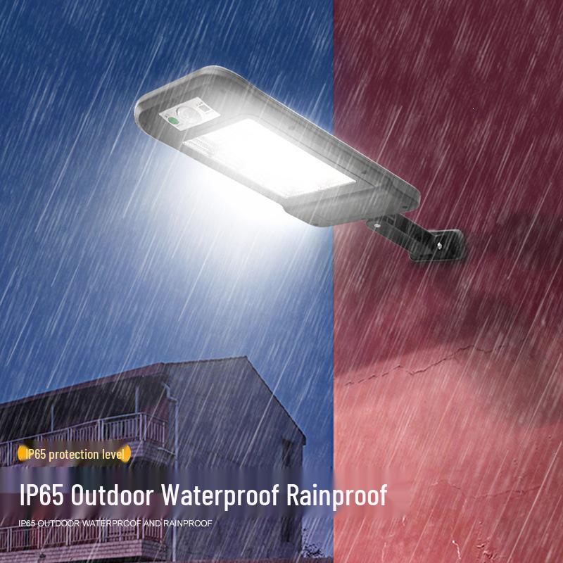 Ultra-Bright Outdoor LED Solar Street Light with Human Motion Sensor and Remote Control, Waterproof for Courtyards and Walkways