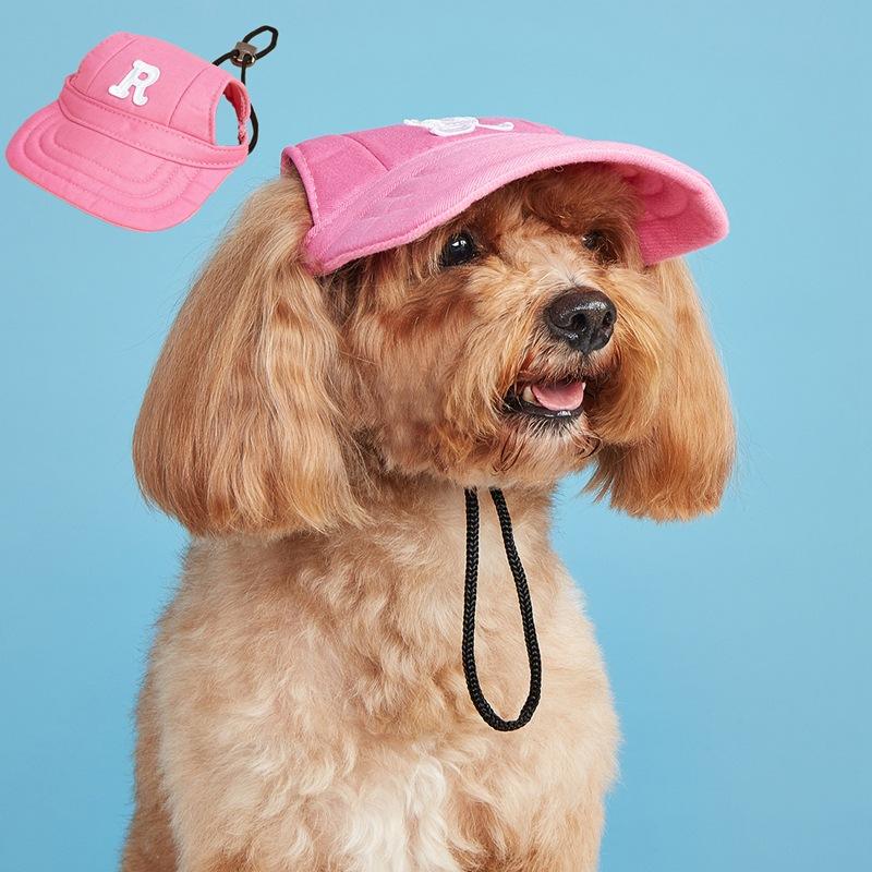 

Adjustable Dog Bonnet Cap Embroidered Dog Sport Letter Cap Soft Breathable Ear Exposed Sun Shading Baseball Cap Pet Supplies
