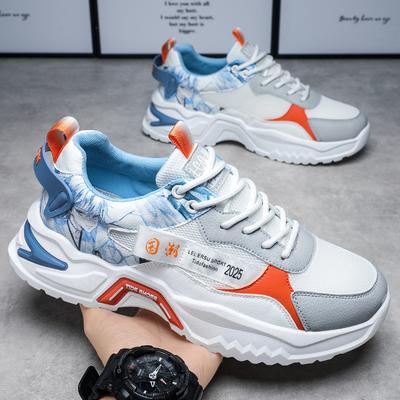 Spring Men's Shoes New Breathable Mesh Shoes Men's Versatile Height Increase Sports Casual Running Dad Shoes