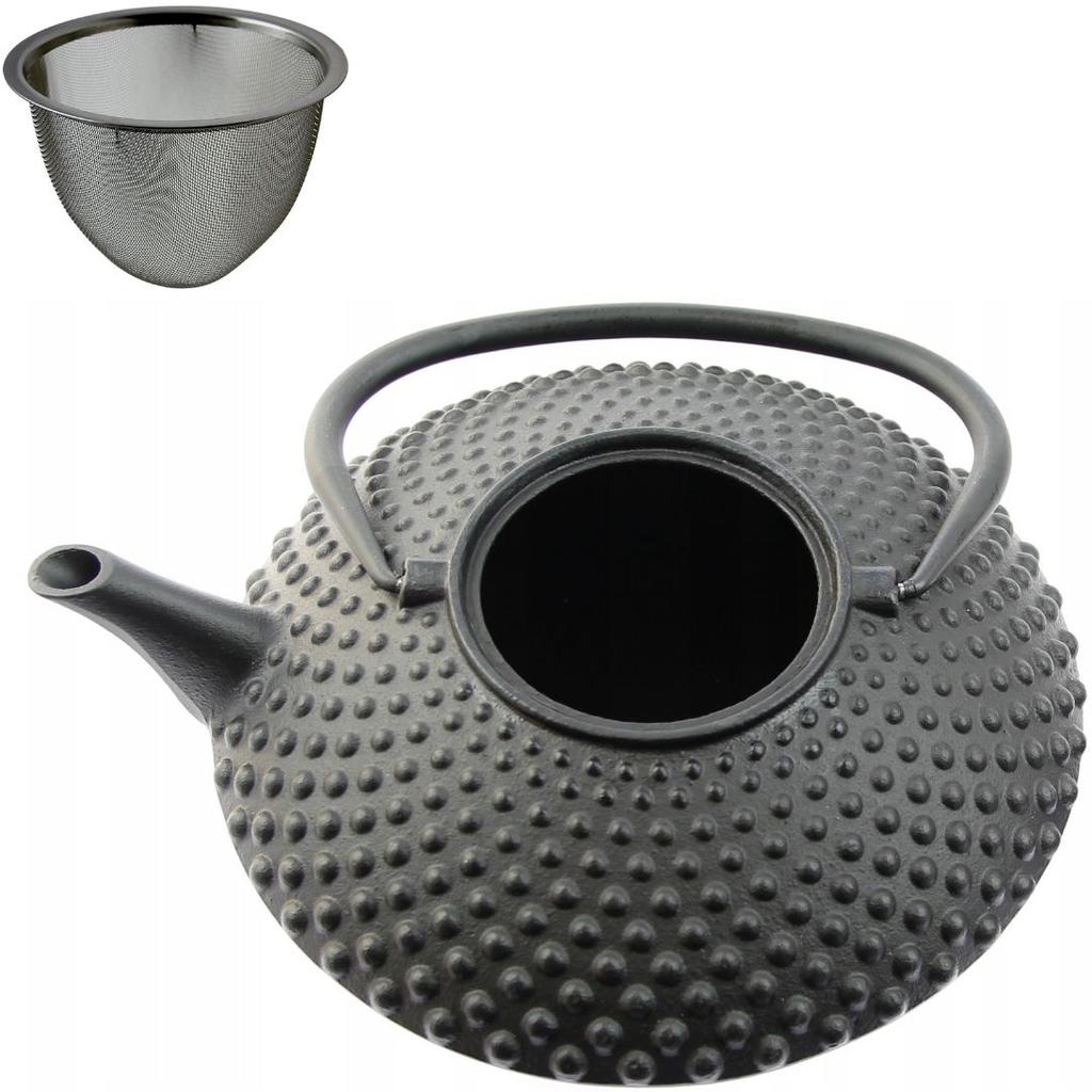 CAST IRON KETTLE 1.25L TEA TEAPERTAIN + 2x CUPS
