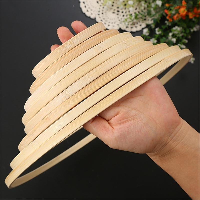 9 Pcs Bamboos Floral Hoops Wooden Wreath Rings Dream Catcher Hoops for Wall Hangings