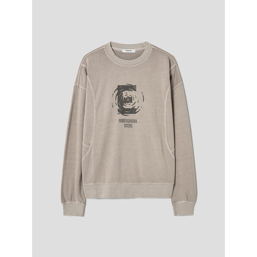 8SECONDS Garment Dyed Polka Dot Sweatshirt Beige