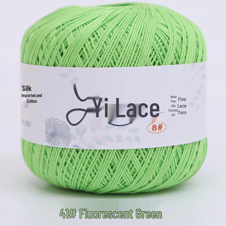 8# 100% Cotton Lace Yarn - 50g Ball, 400m, Strong Twist Crochet Thread for Hand-knitting, Flowers, Hats, and Cardigans - Free Shipping.