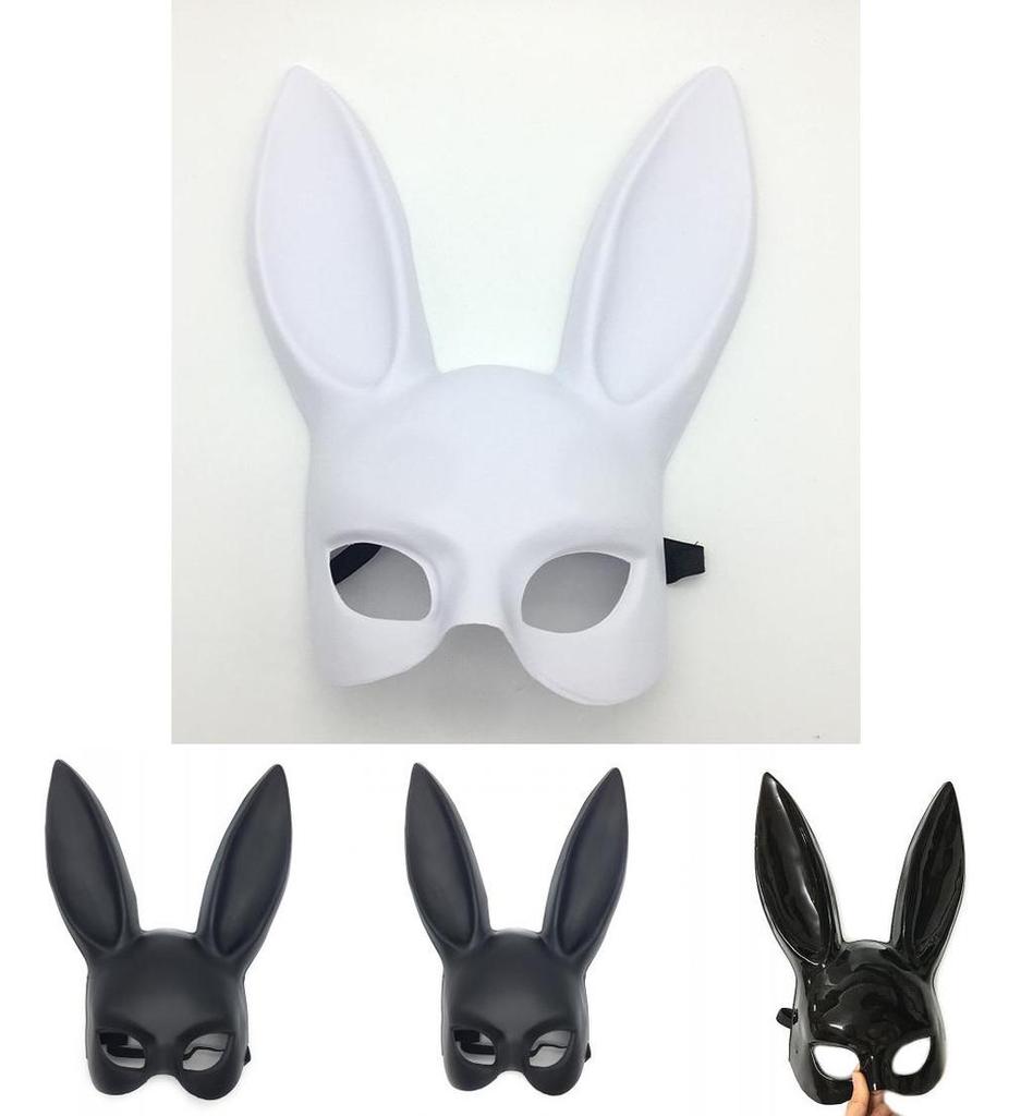 Black Rabbit Mask For Adults With Pvc Material Perfect For Halloween Cosplay And Costume Parties