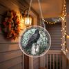 yangyizhi Halloween Scary Bat Pumpkin Acrylic Jigsaw Puzzle Suncatcher, Stained Glass Style Window Hanging Decor for Home, Garden, Gift Family Friends