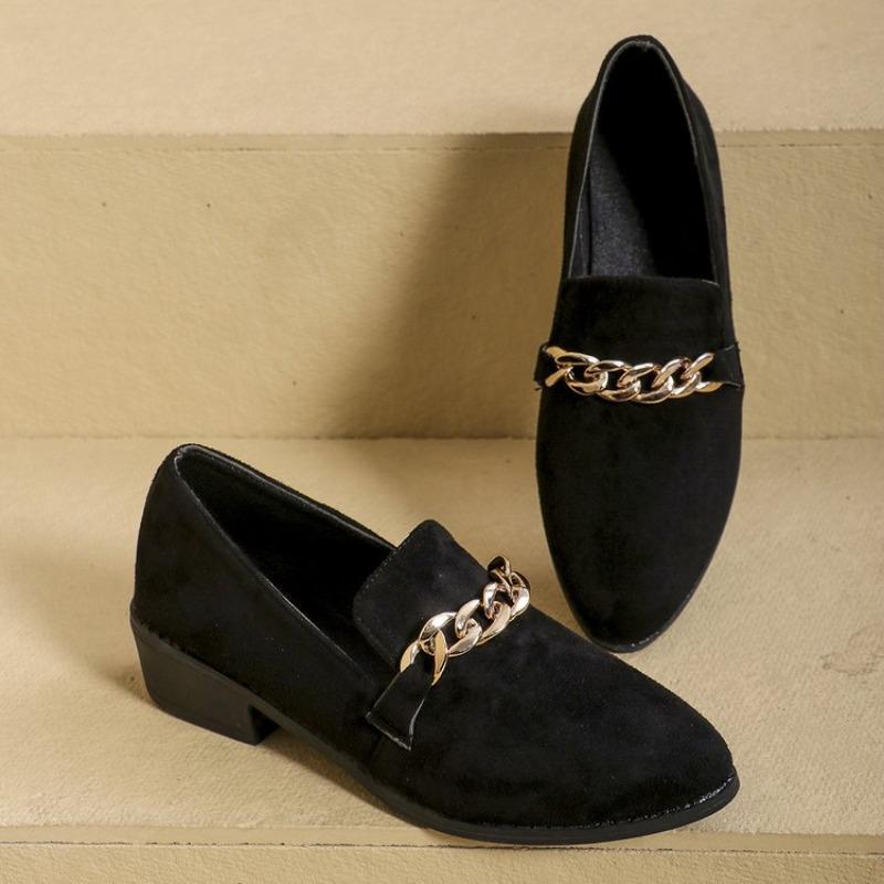 Large Size Thick Low-heeled Casual Shoes for Women's Autumn New Style One-pedal Doudou Shoes Casual Single Shoes for Women