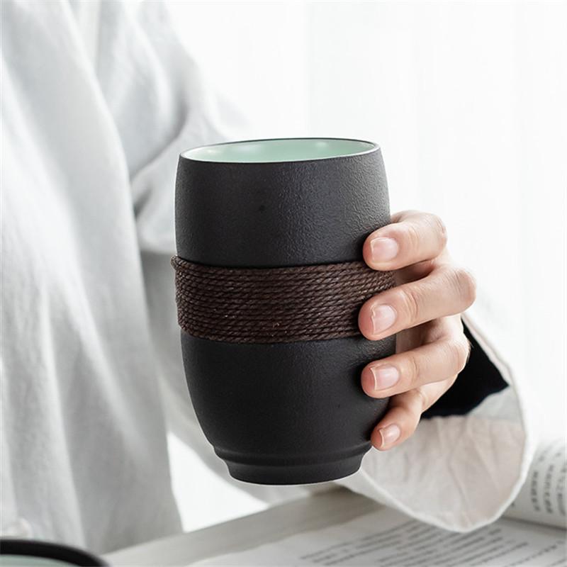 Japanische Keramik-Teetasse mit Filter – Tragbare Wasserabtrennungs-Teetasse mit Deckel für Zuhause, Büro & Reisen