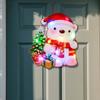Yousheng 4Pcs/Set Christmas Ornament Set Santa Claus Reindeer Bear Wreath Shape Festive LED Ornament Set Holiday Decoration