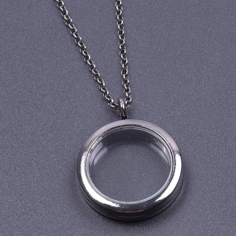 25/30/35/40 mm Locket Pendant Necklace For Women Men Accessories Rhinestone Cage Floating Locket Charms Necklaces Chain On Neck