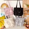 Canvas Handbag Large Capacity Totes Bag Simple Shoulder Bag  Female