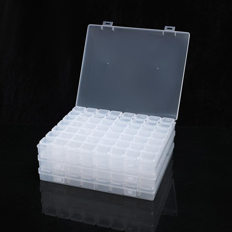 Nail Art Jewelry Storage Box Sorting Small Accessories Classification Box 56 Independent Non-Stringing Nail Art Diamond Box Jewelry