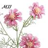 Three Dimensional Silk Flower Heads Artificial Scabious Flowers with Bendable Long Stems, Realistic Faux Chrysanthemum for Table Vase Centerpiece