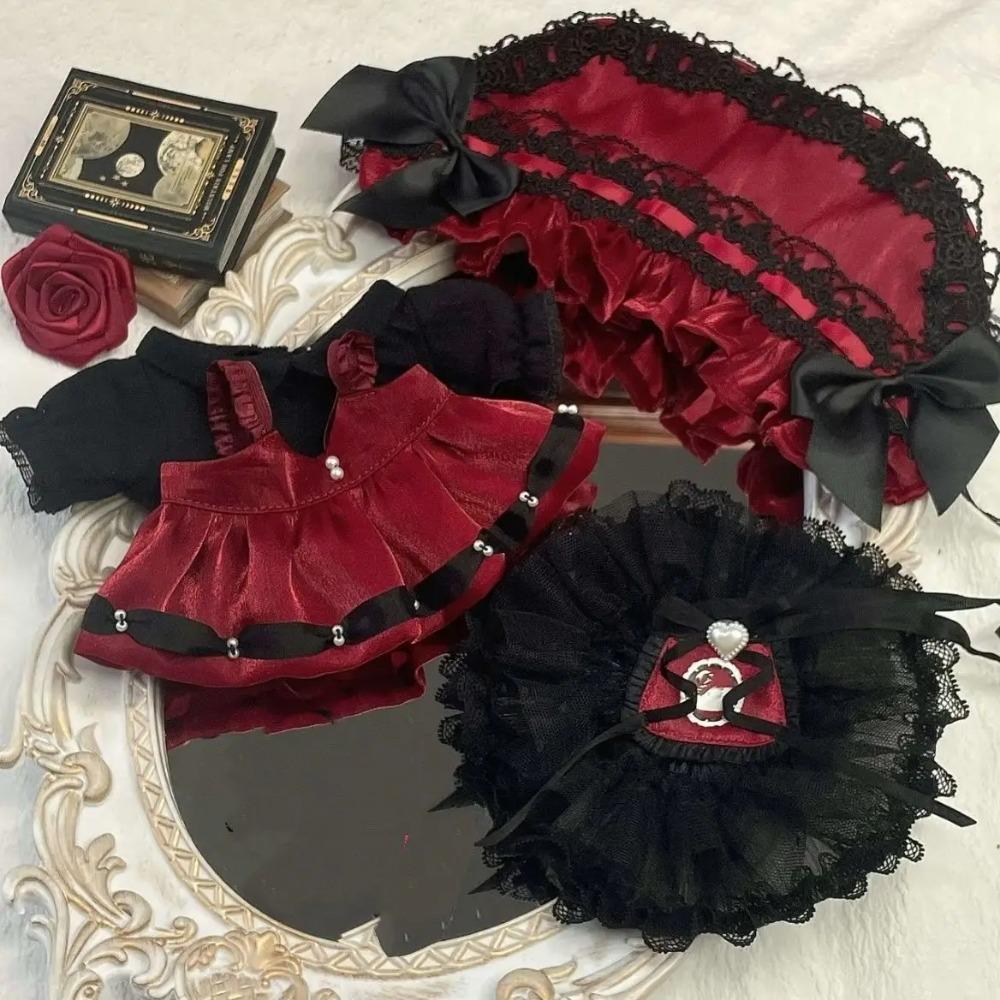 Kleding voor een pluche pop van 20 cm: schattige herfstrok, katoenen verkleedkleding voor poppen van 20 cm, geen specifieke poppenkleding.