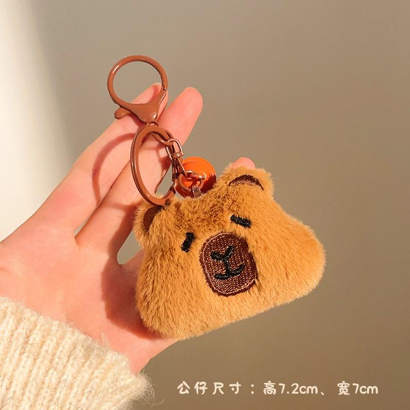 Cute Bear Dog Rabbit Plush Dolls Keychain Pendant For Women Girls Bag Decorations Car Key Chain Cartoon Capybara Toys Keychain