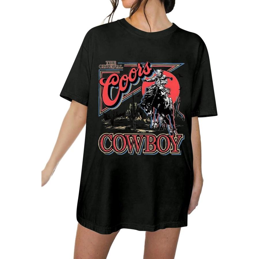 

MISSACTIVER Women’s Oversized Vintage Western Cowboy Graphic T-Shirt Drop Shoulder Short Sleeve Graphics Tee Shirt XXXXXL різнокольоровий