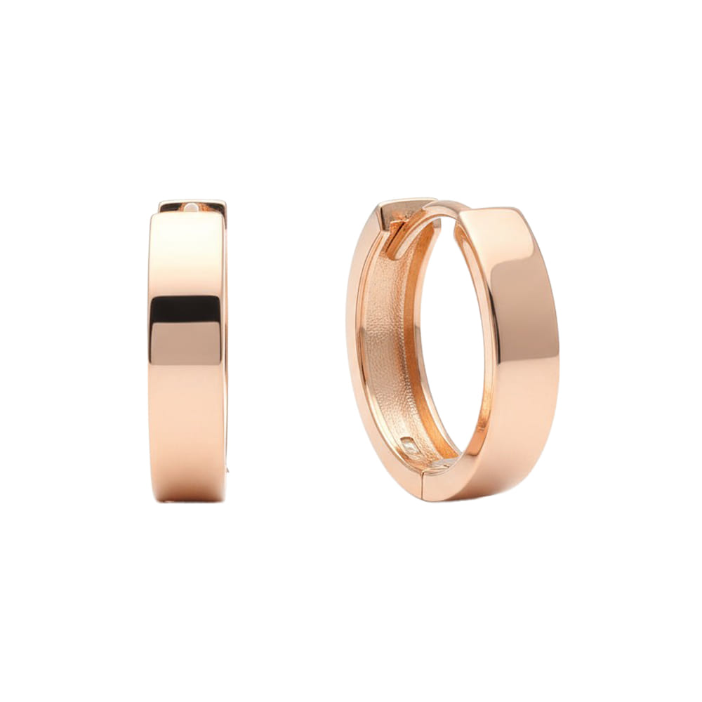 Alleun 14K 18K Flat One-Touch Ring Gold Mini Daily Earrings (Type A)