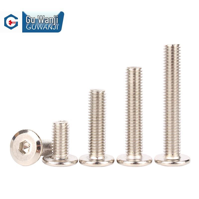 GUWANJI Nickel Plated Hex Socket Chamfered Screw