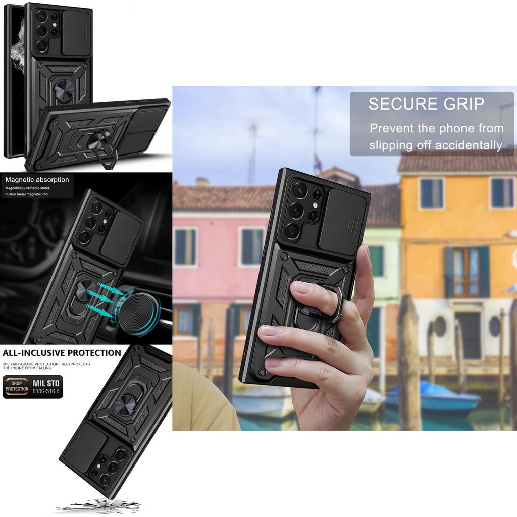 For Samsung Galaxy S24 Anti Fall Magnetic Phone Case With Bracket And Lens Protect For Users