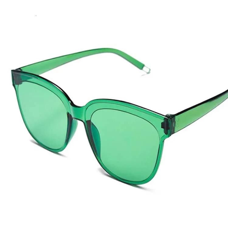 Retro Cat Eye Sunglasses Woman One-piece Rimless Designer Sunglasses Women Transparent Color Cute Sexy Vintage Pink Black Ladies