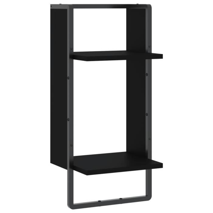 VidaXL Wall Shelf with Bar Black 30x25x65 Cm 836298