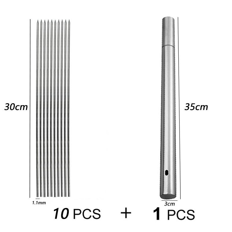 10/20Pcs Stainless Steel Barbecue Skewer Reusable BBQ Skewers Kebab Iron Stick For Outdoor Camping Picnic Tools Cooking Tools