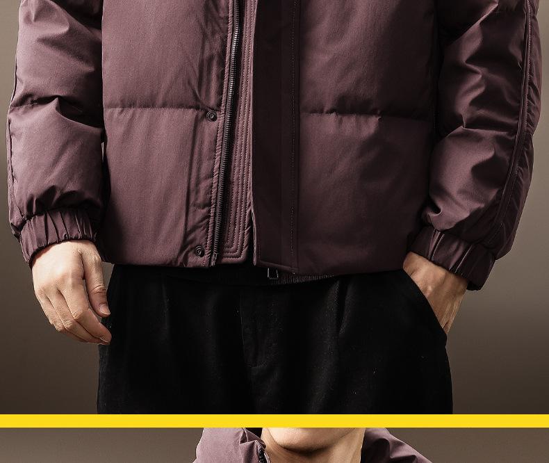 Men's Luxury Stand Collar White Duck Down Jacket - Thick, Warm, and Fluffy Winter Coat