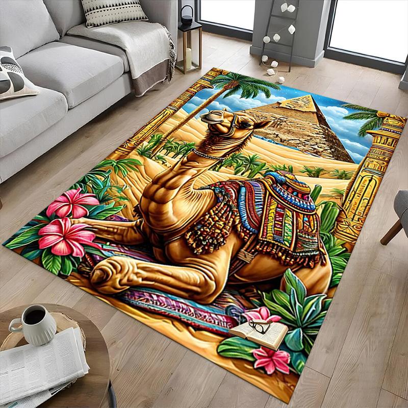 1PC camel pyramid Extra Large Non Slip Floor carpet, Office, family, bedroom Large Area Rug Indoor Rugs, Vibrant Colors