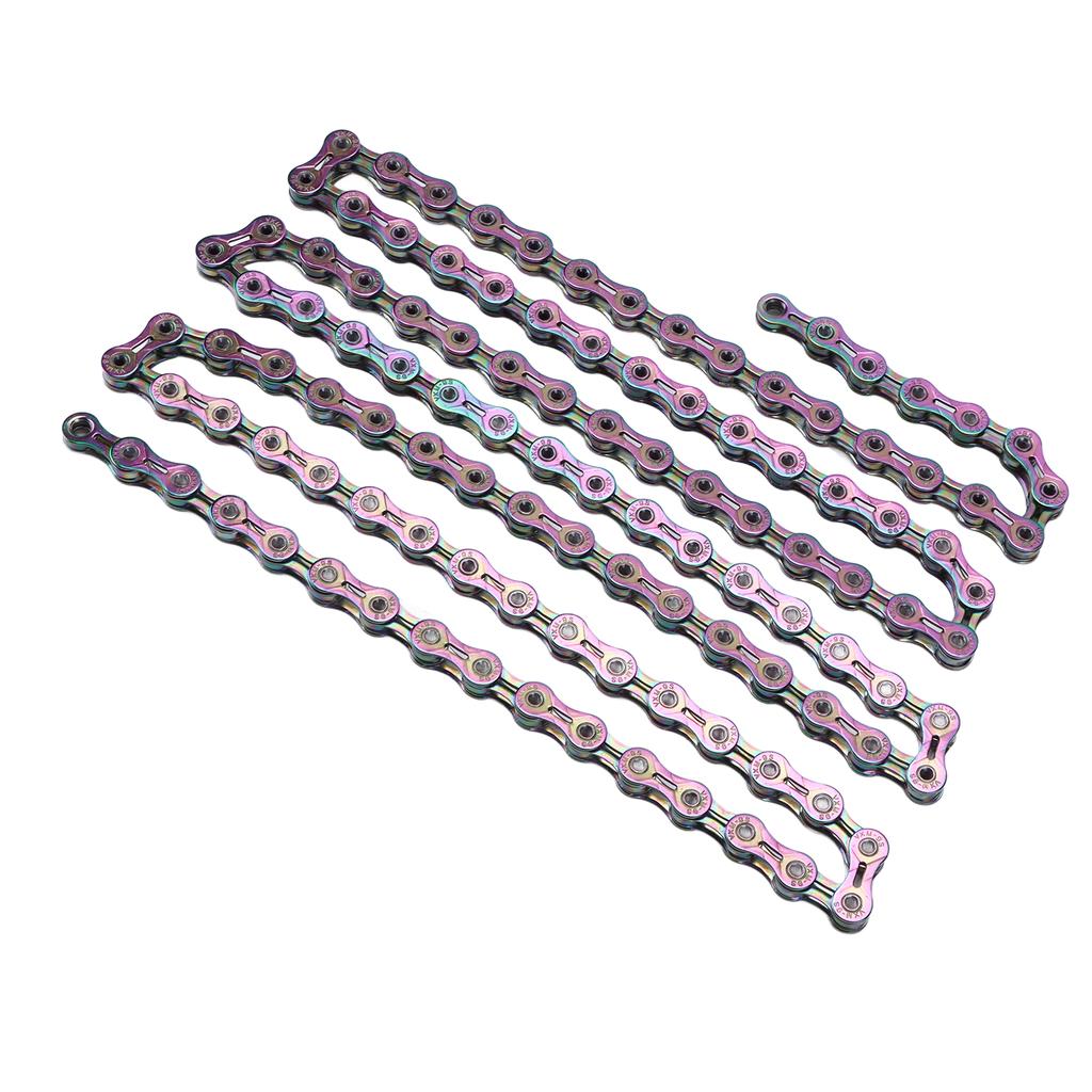9 Speed Mountain Bike Chain Full Electroplating Treatment Durable Colorful Bicycle Chain