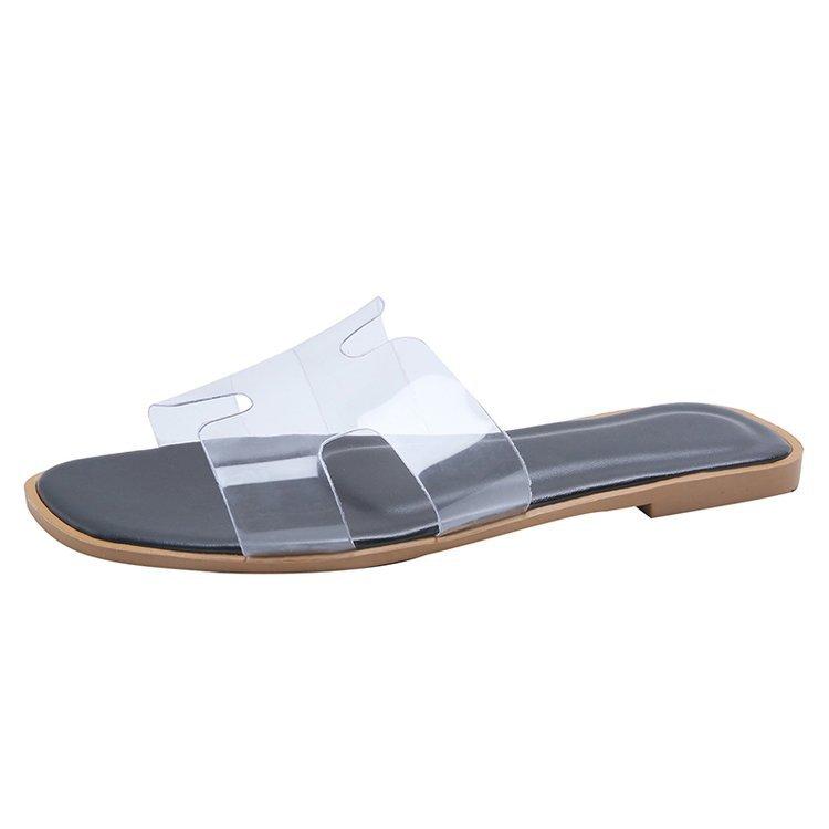 

Прозрачные верхние шлепанцы-сандалии, женские летние модные женские тапочки ярких цветов на плоской подошве, изысканная и элегантная женская обувь 41