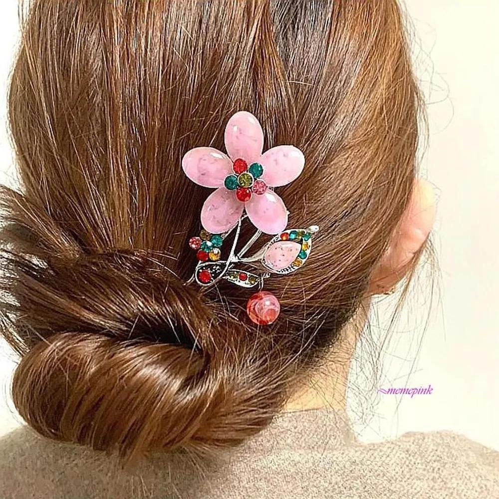 Hairpin, back hairpin, hair, Hanbok, hairpin, updo, decoration, mother of the bride/groom, hairpin, accessory, back hairpin pqr473 pink