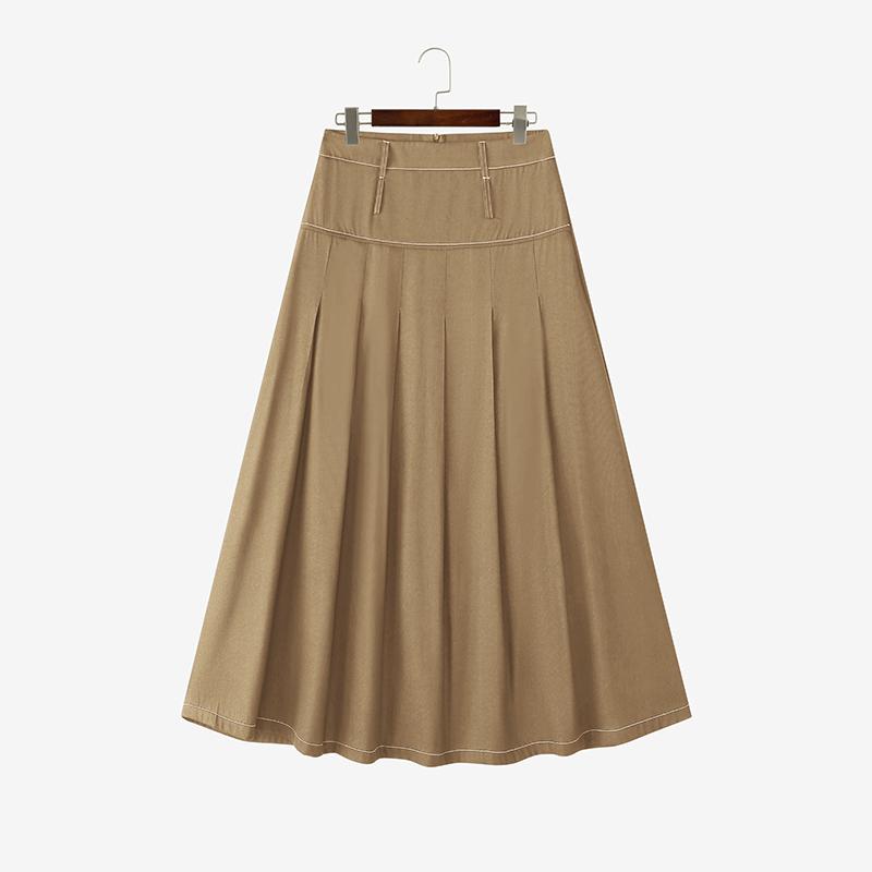 

ZANZEA Жіночі літні повсякденні однотонні вільні А-силуетні спідниці хакі