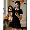 Swooflia Dog Wig - Black Long Braids Weds Pet Wigs for Small Large Medium Breed Dogs, Halloween Cosplay Costume Accessories for French English
