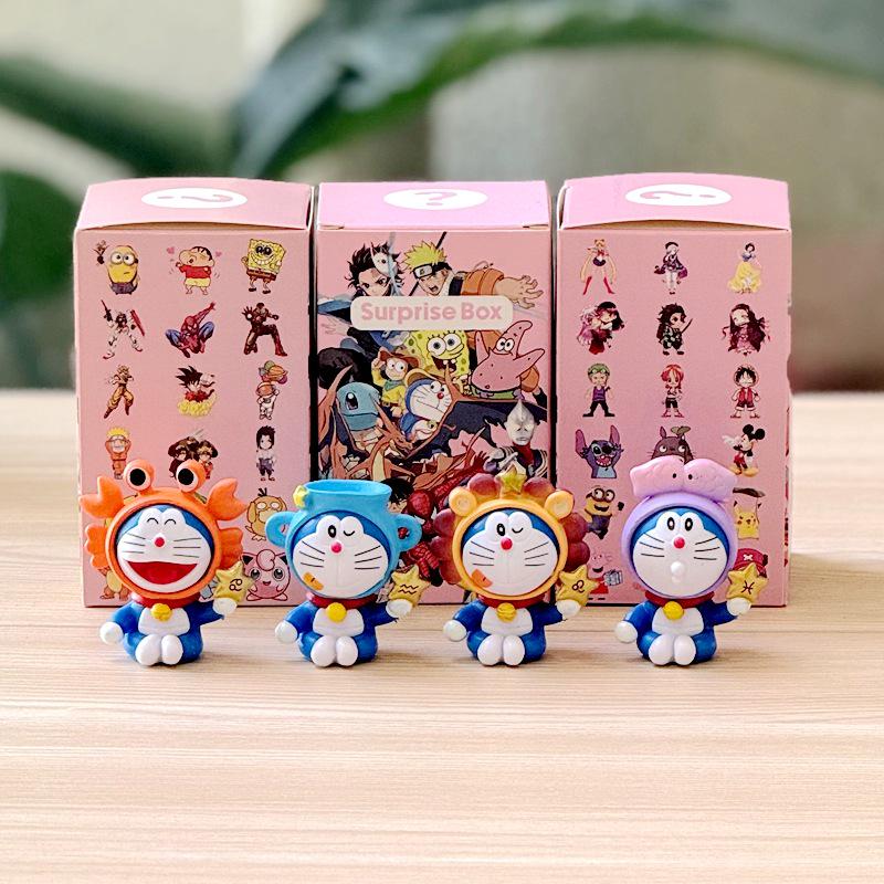 Classic Doraemon 12 Constellations Figure - Blue Car Ornament Doll