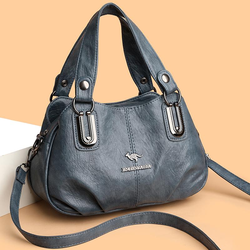 Fashion Vintage Leather Handbag Large Capacity Women's Crossbody Bag Middle-aged Women's Shoulder Bag for Daily Work Shopping and Socializing