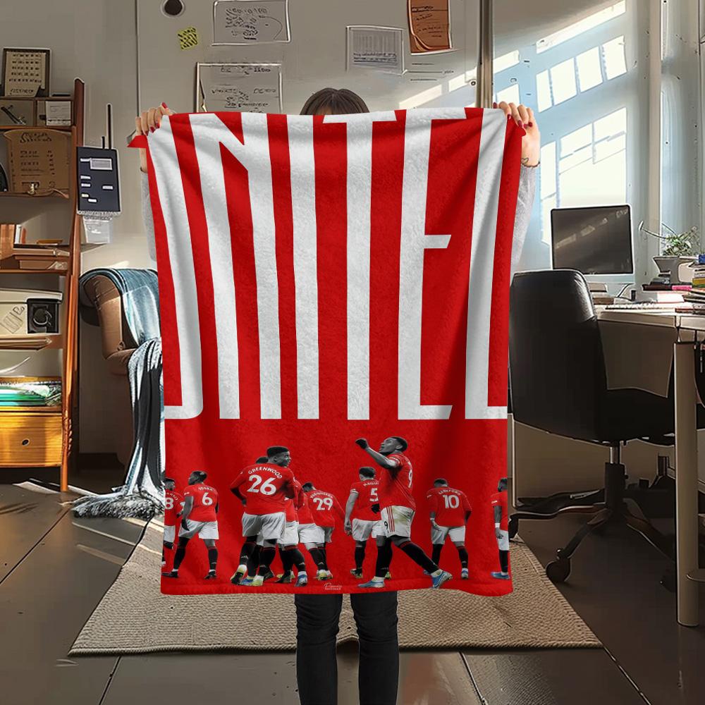 

Man Utd Print FlAannel Blanket, High quality Comfortable for All Seasons, Home Decor, Warmth and Comfort 80cm x 120cm
