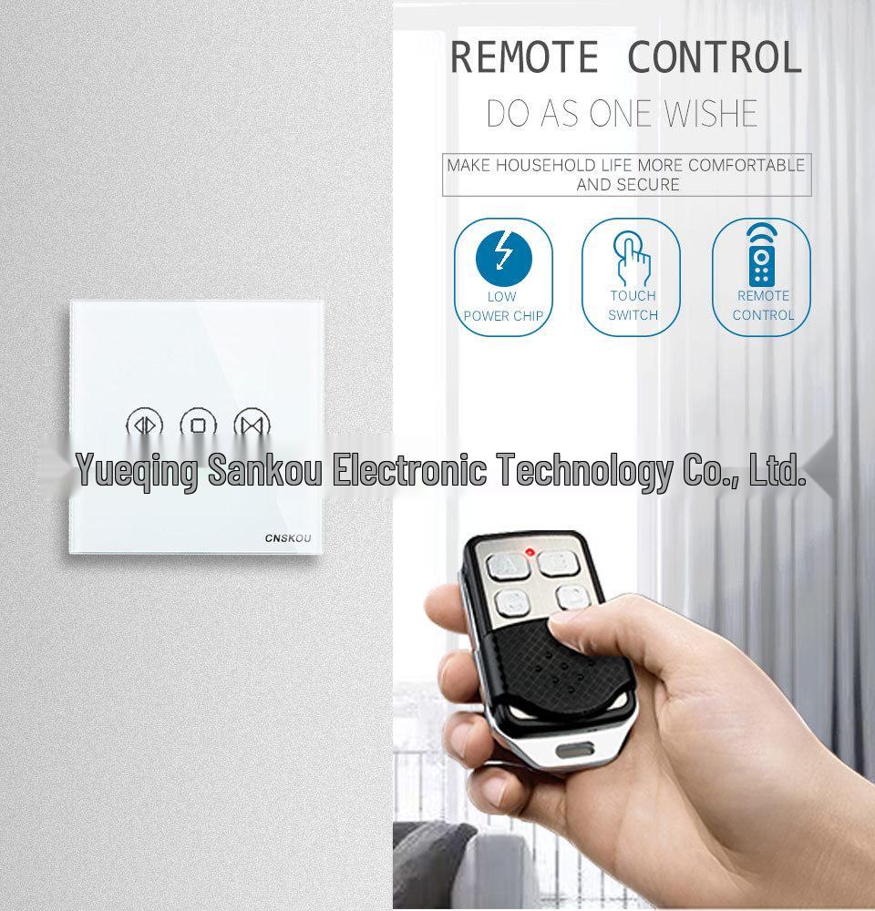 EU Standard WiFi Smart Touch Switch for Curtain Roller, Compatible with Google, Alexa, Xiao Ai.