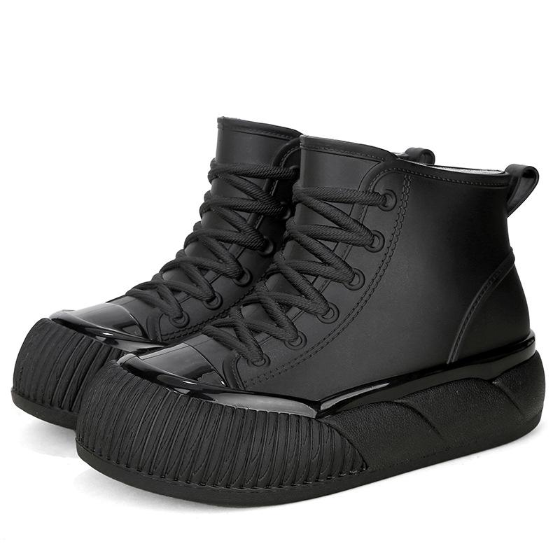 New Women's Rain Boots Short Non-slip Water Shoes Waterproof Rain Shoes Fashionable Casual Foot Rubber Shoes
