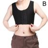 Lesbijski Zapięcie na Zamek Biustonosz Kompresyjny Tomboy FTM Opaska Crop S-4XL Czarny S