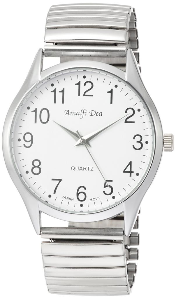 [Arias] Analog Amalfidia Waterproof Metal Band Bellows White Dial A40M01 Men's Silver