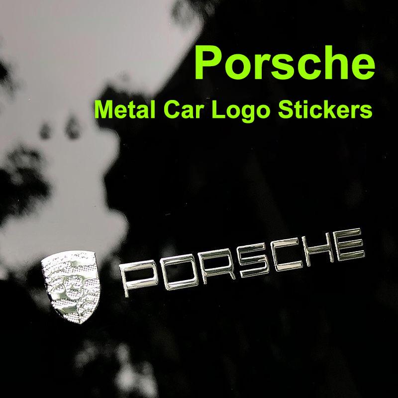3D Metall Auto Kreative Aufkleber Wasserdichte Aufkleber Innenzubehör Für Porsche 911 718 Taycan Panamera Cayenne Macan Cayman