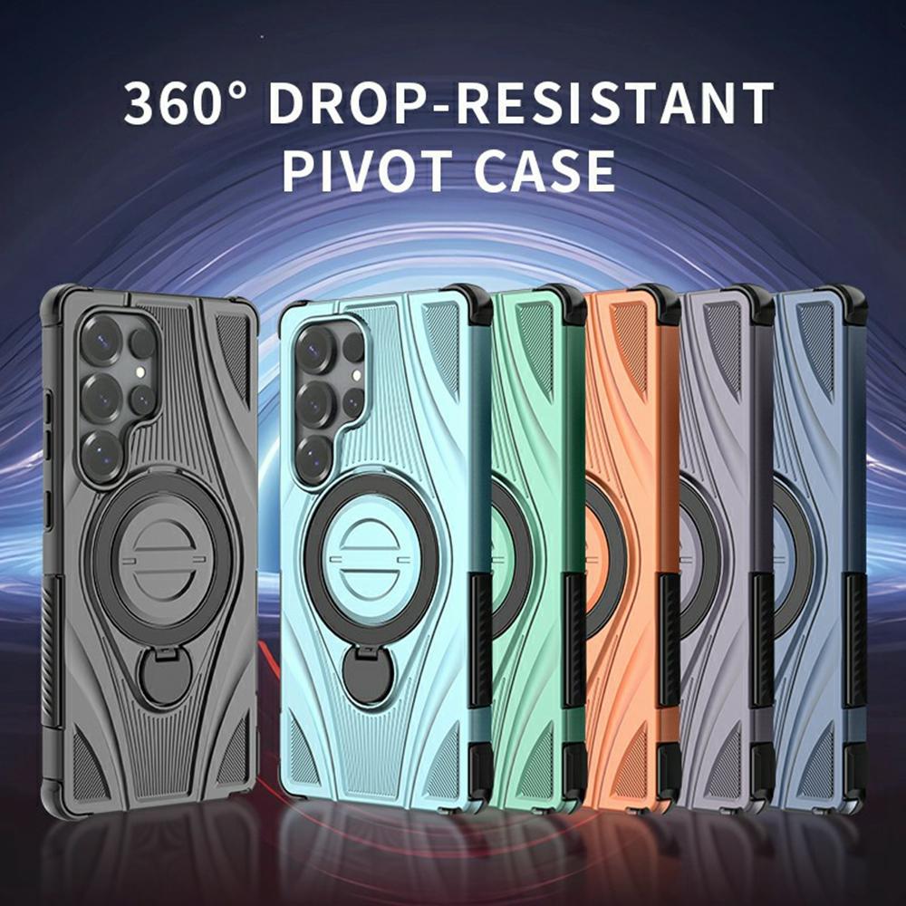 For Samsung Galaxy S26 Ultra Magnetic Case Rotating Kickstand TPU PC Shockproof Phone Back Cover
